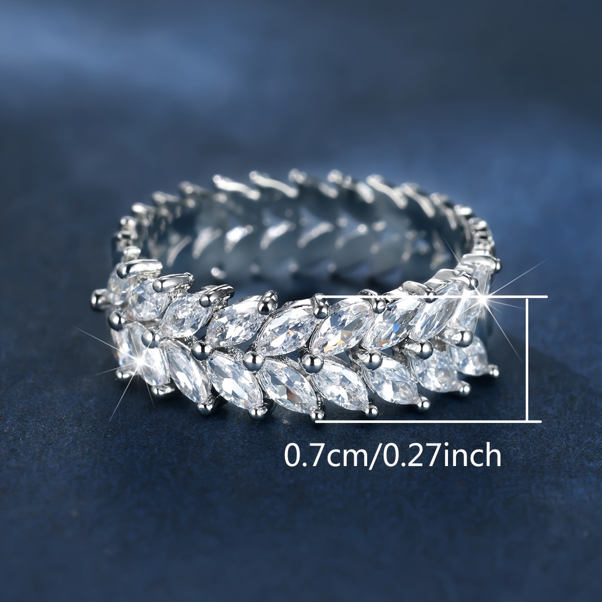 Sparkling Wheat Paved Band Ring with Shining Zirconia - Multiple Color Options